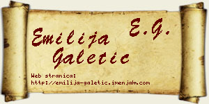 Emilija Galetić vizit kartica